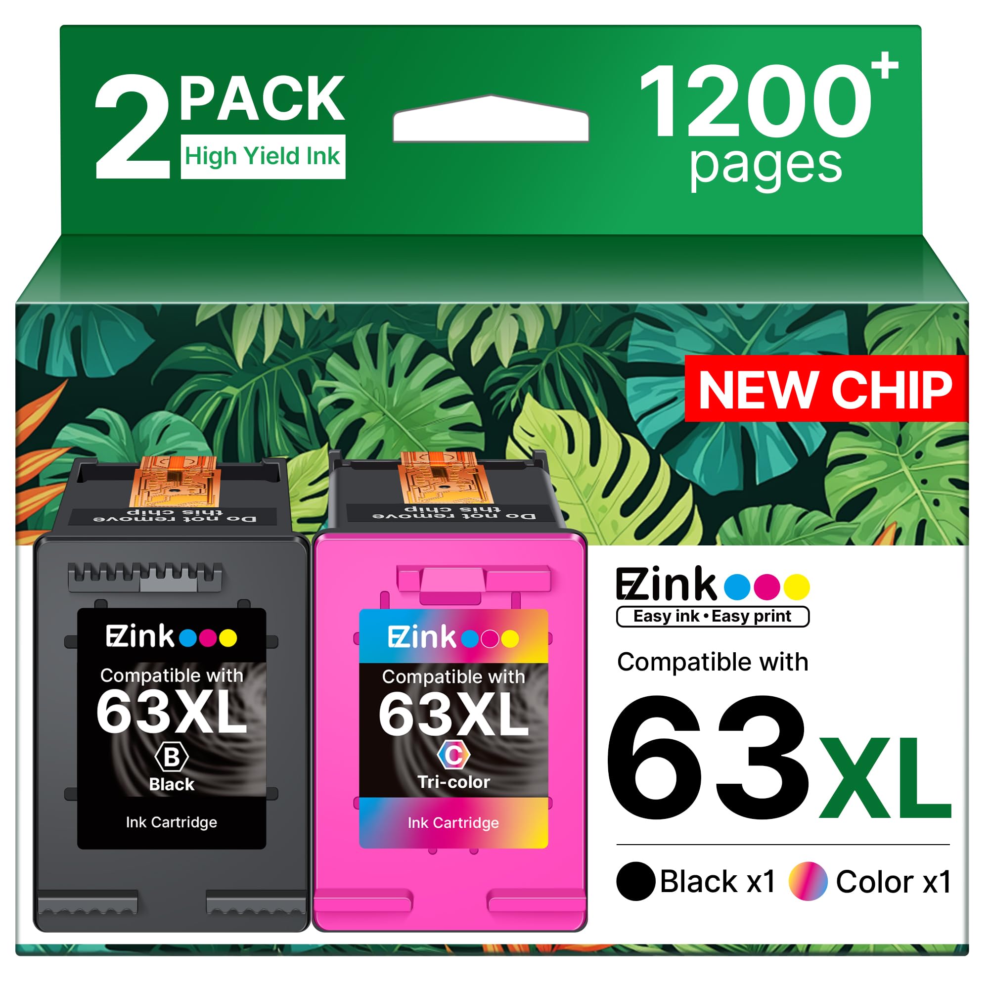 E-Z Ink front packaging showing 63XL combo pack and clear branding for easy choice