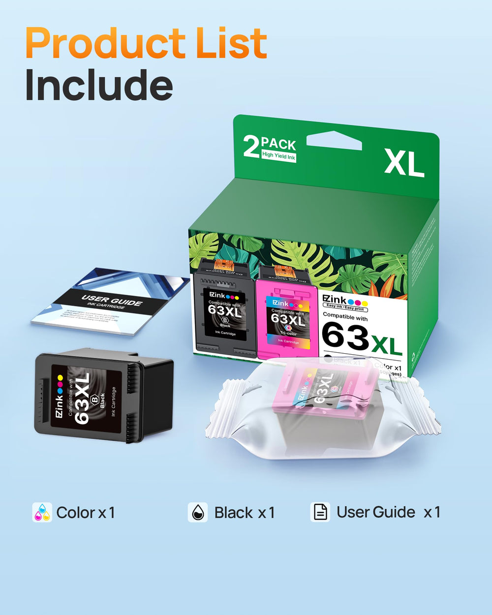 Printed sample with E-Z Ink showing crisp black text and vivid color blocks