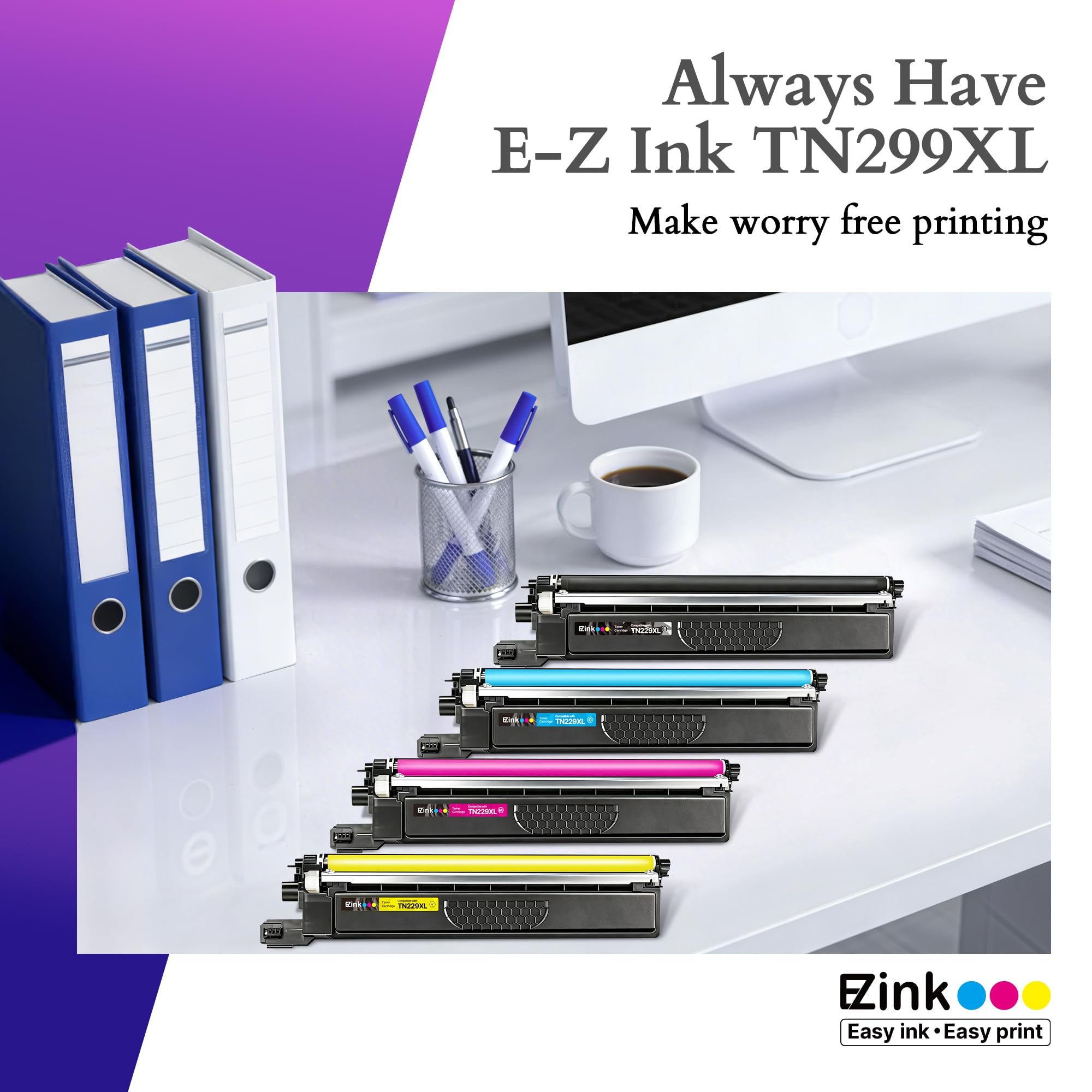 E-Z Ink TN229XL four-pack layout for convenient stock and savings