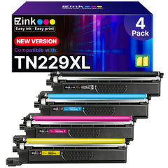 E-Z Ink TN229XL front packaging showing full 4-pack benefit