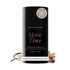Each & Every front packaging cedar and vanilla shows scent and benefit