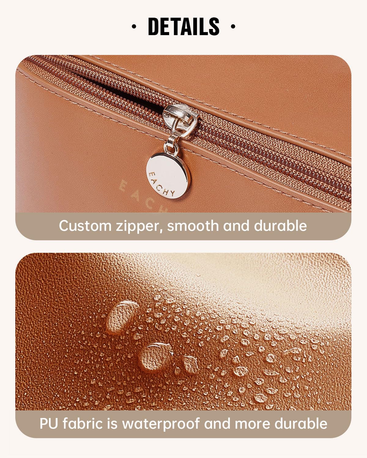 EACHY bag packed inside suitcase illustrating travel-ready organization