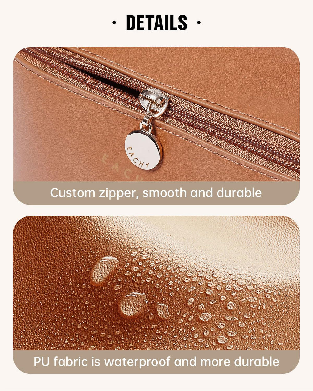 EACHY bag packed inside suitcase illustrating travel-ready organization