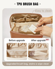 EACHY polyester lining and zipper detail for easy cleaning and secure closure