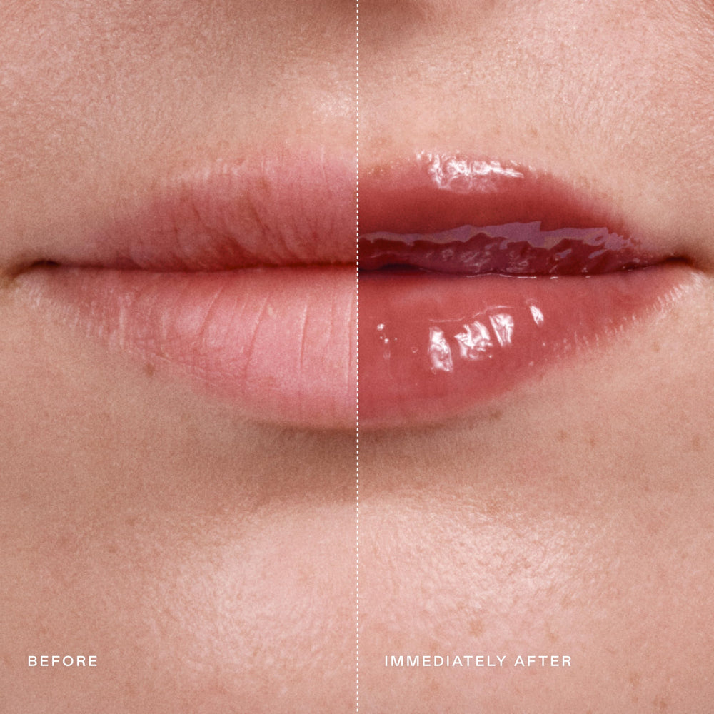 EADEM open wand and texture showing creamy gloss benefit: visible non-sticky finish