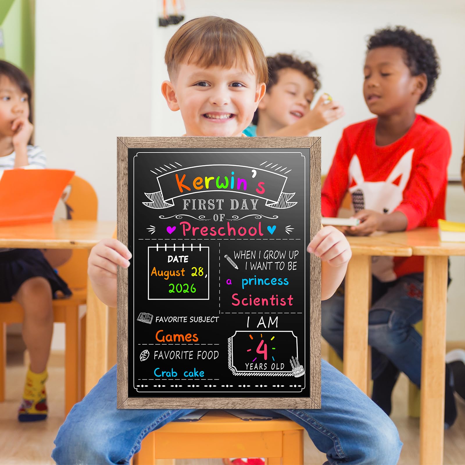 EAONE closeup of double-sided printed surface showing prompts and writing space