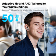 EarFun Air Pro 4+ worn in ear demonstrating comfortable fit and secure isolation