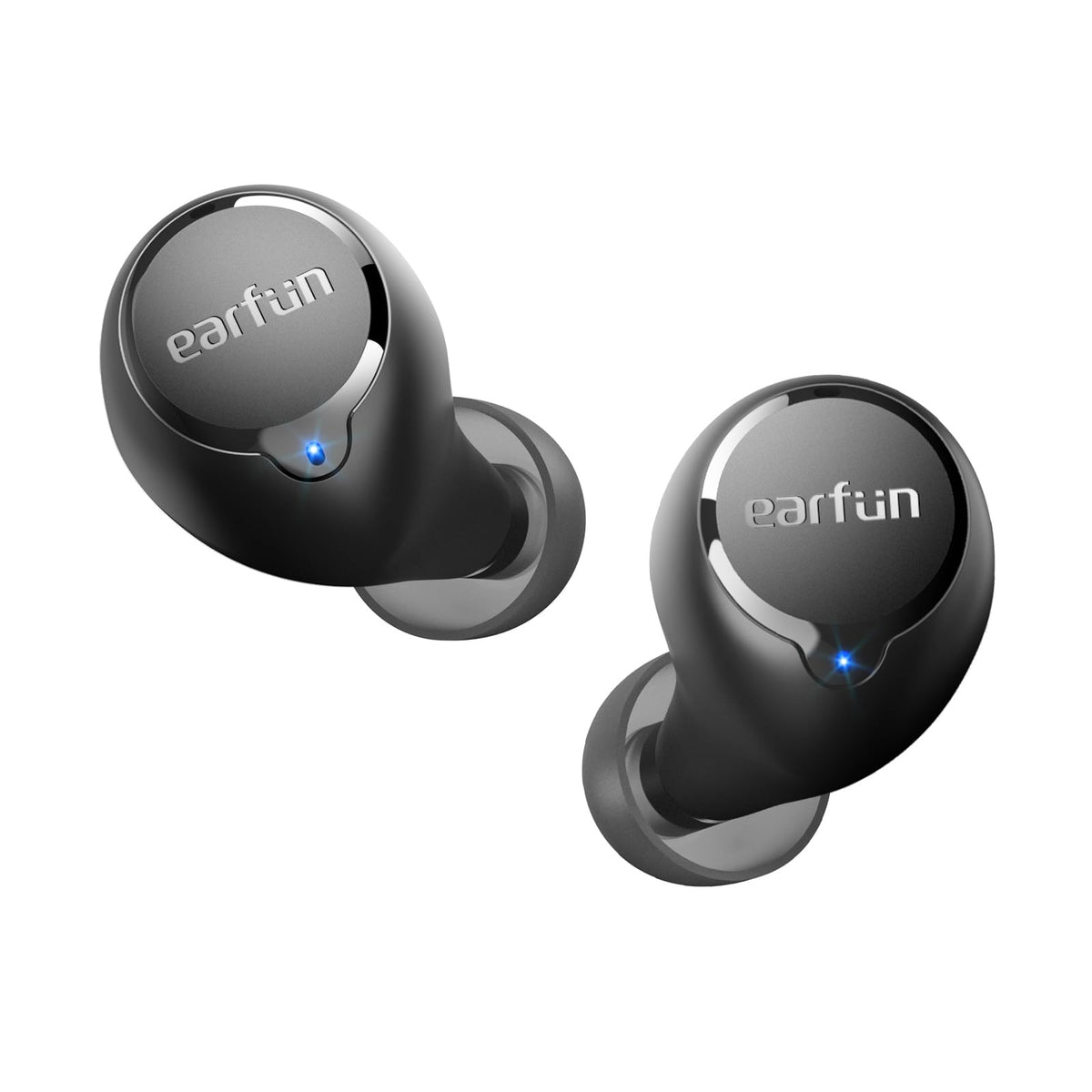 EarFun front packaging showing earbuds and case, clear product presentation benefit