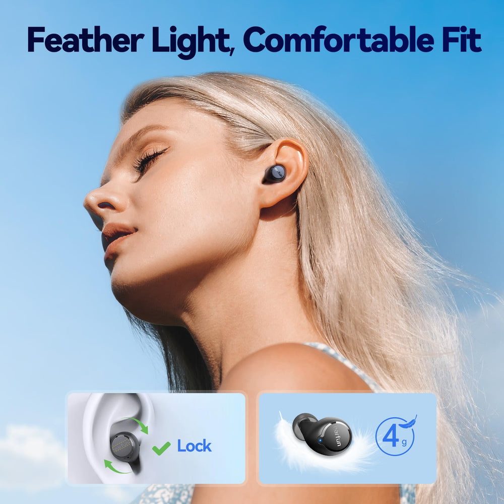 EarFun earbuds during rainy run, IPX7 water resistance protects use benefit