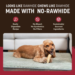 Earth Animal small dog chewing a roll delivering long-lasting engagement