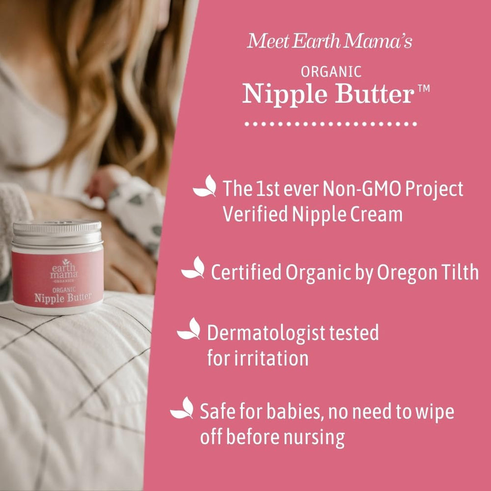 Earth Mama balm on fingers demonstrating easy application and control