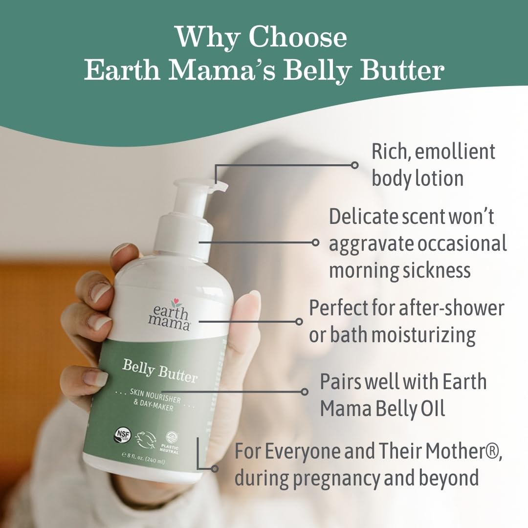 Earth Mama belly butter open texture closeup illustrating buttery absorption benefit