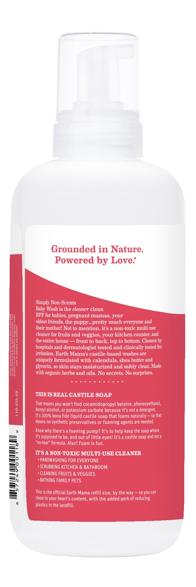 Earth Mama bottle paired with lotion showing a complete fragrance-free care benefit