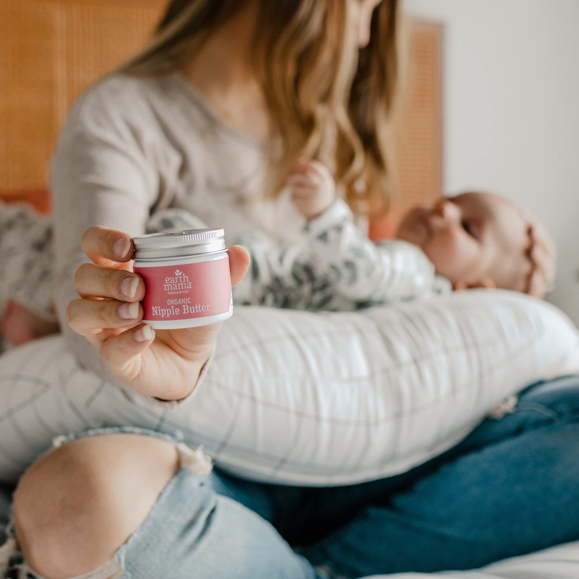 Earth Mama tin inside postpartum kit showing ready-to-use recovery support