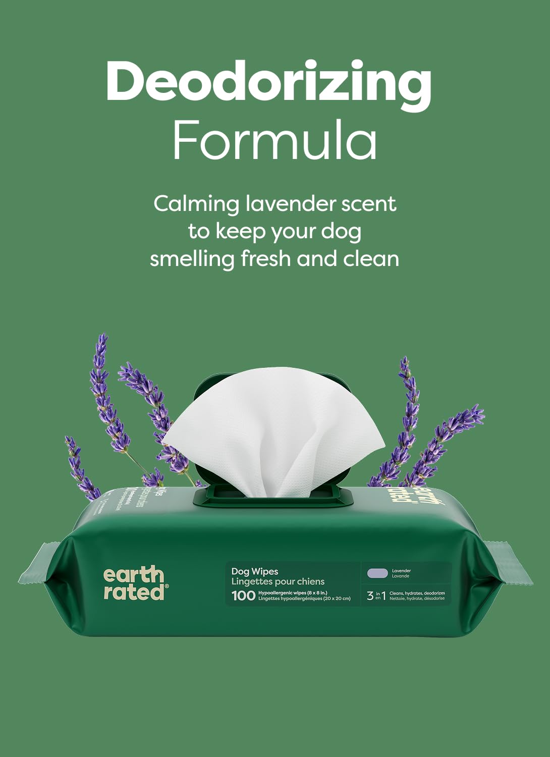 Earth Rated product label showing ingredients like aloe and shea butter benefit