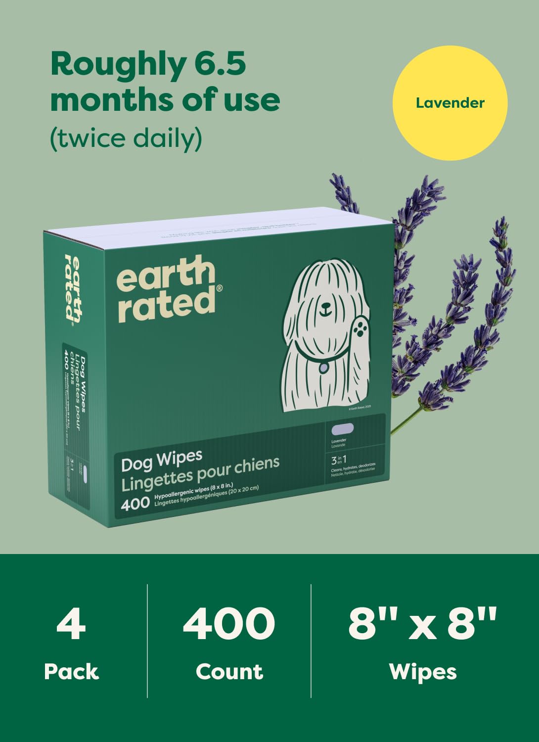 Earth Rated wipe with visible moisture demonstrating effective cleaning benefit