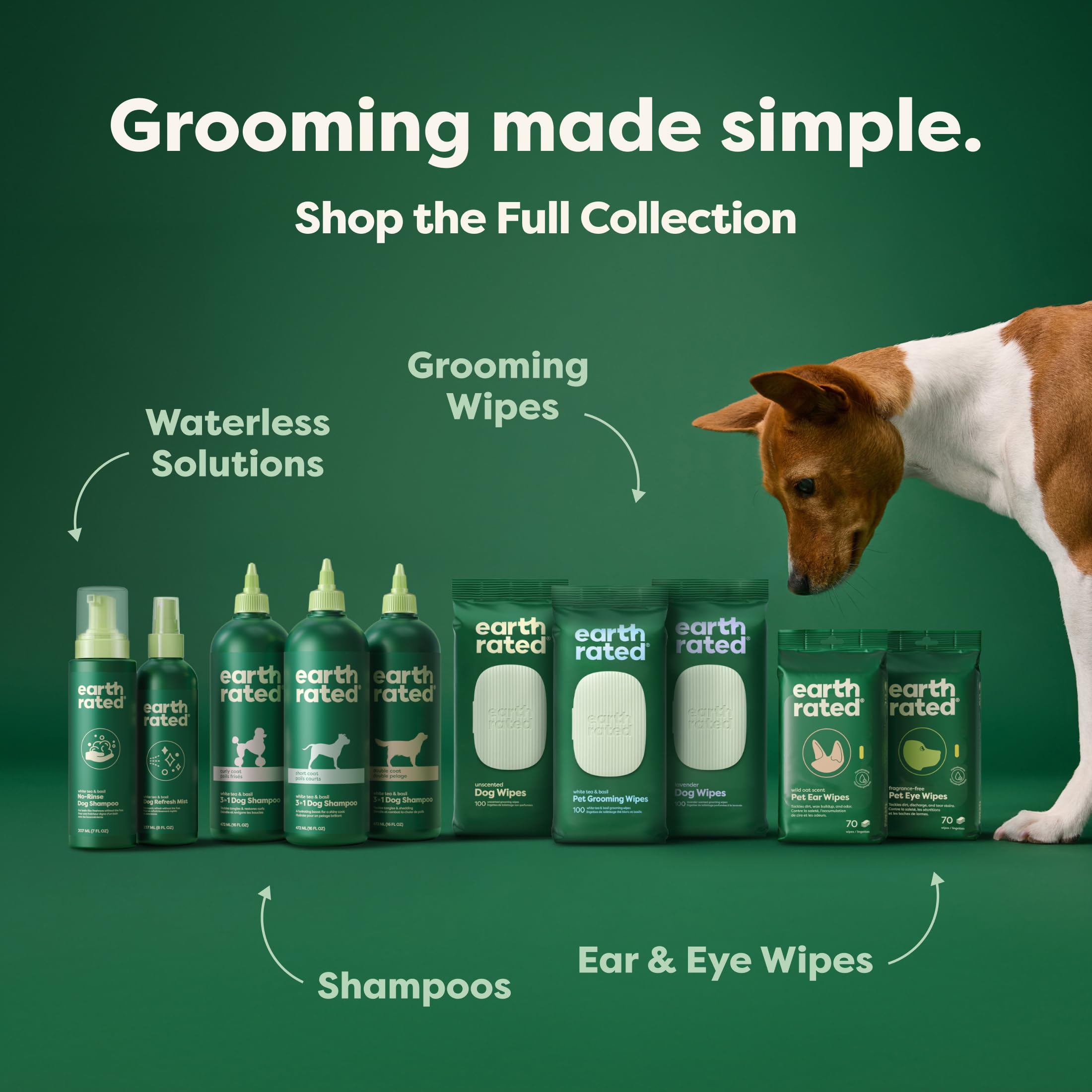 Earth Rated lifestyle bath scene illustrating easy, stress-free grooming