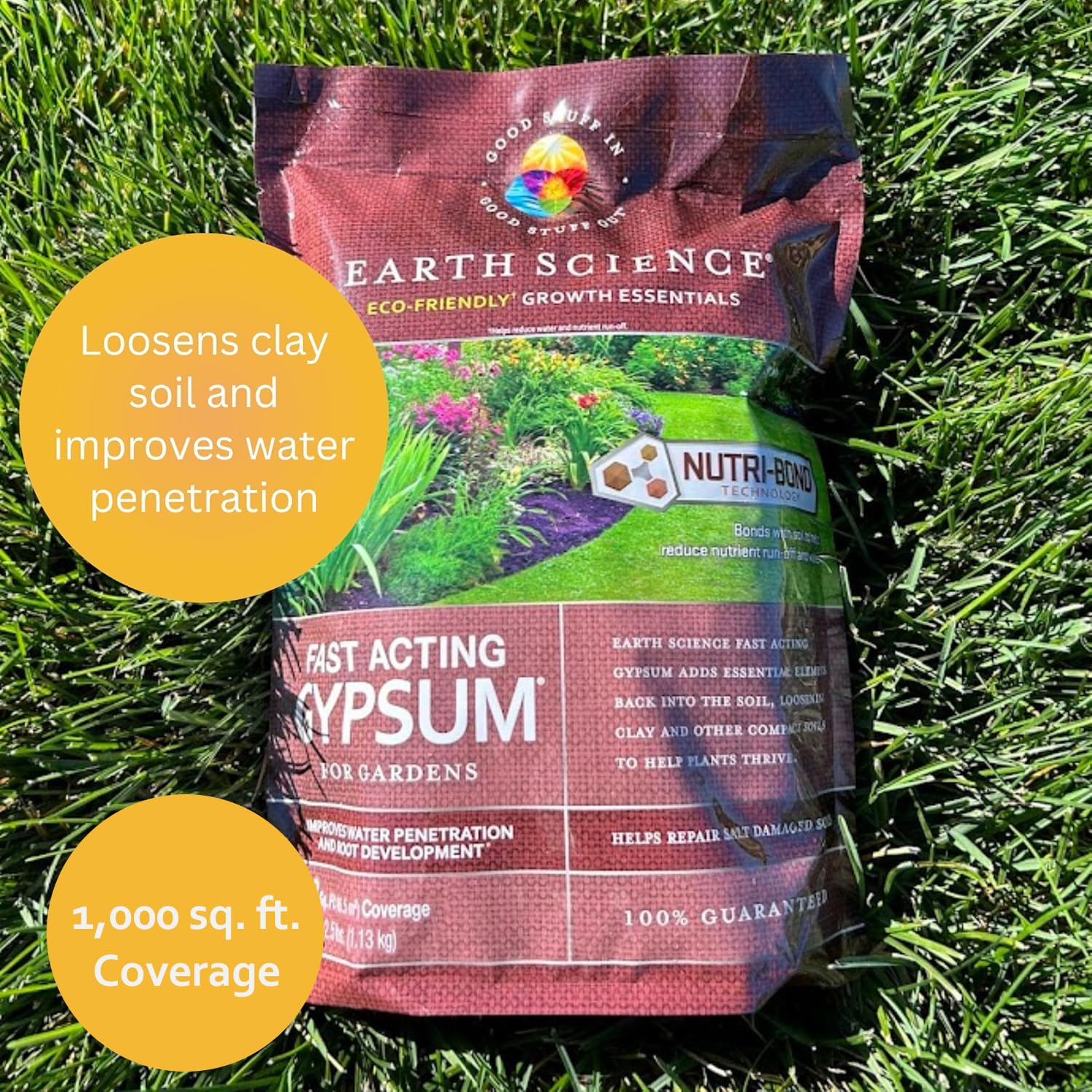 Earth Science granules hydrating after watering to activate benefits