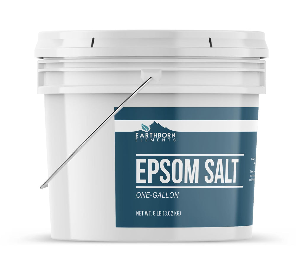 Earthborn Elements close-up of white Epsom salt crystals highlighting pure texture