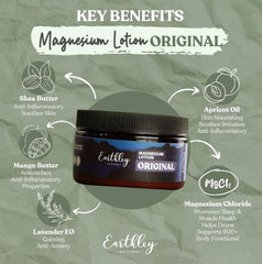 Earthley Wellness pouring and rubbing lotion to show easy application