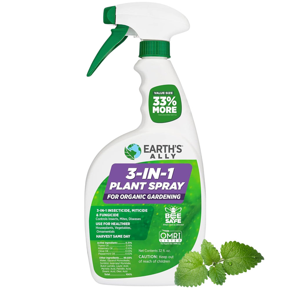 Earth's Ally bottle front view showing 32 oz label and benefits