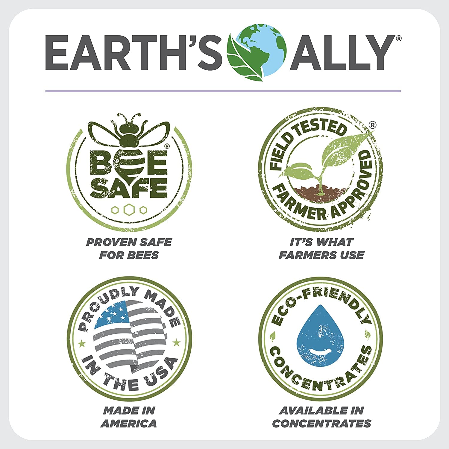 Earth's Ally package with pollinator-safe badge visible for protection