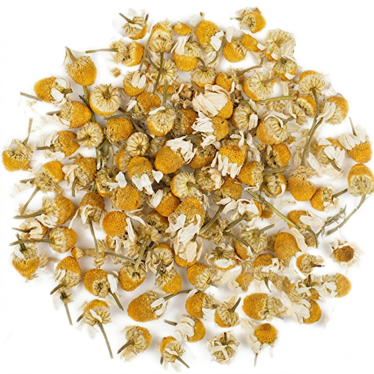 EarthWise Aromatics front packaging showing 1 lb chamomile flowers and organic label, clear benefit: transparency
