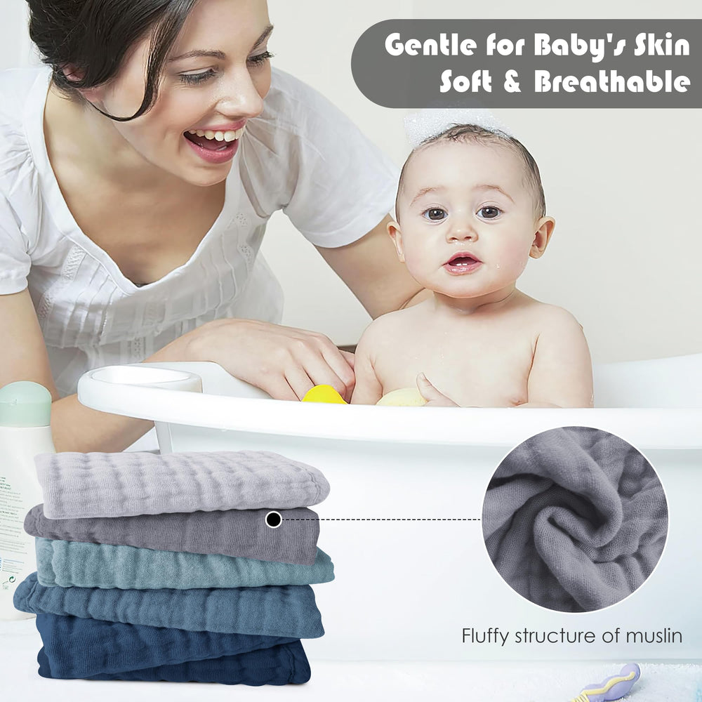 Ease Cubs neatly folded washcloths in nursery showing tidy storage and quick access