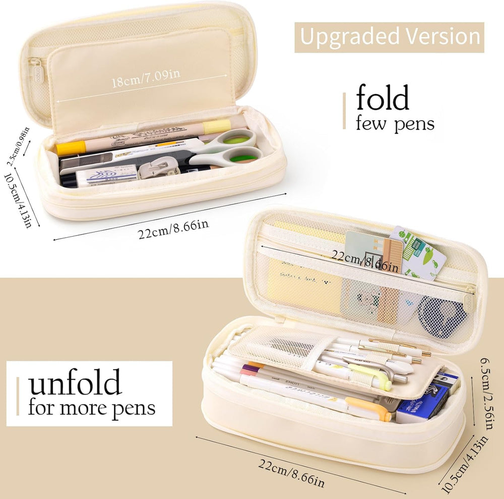 EASTHILL expanded pouch filled with pens demonstrating large storage benefit