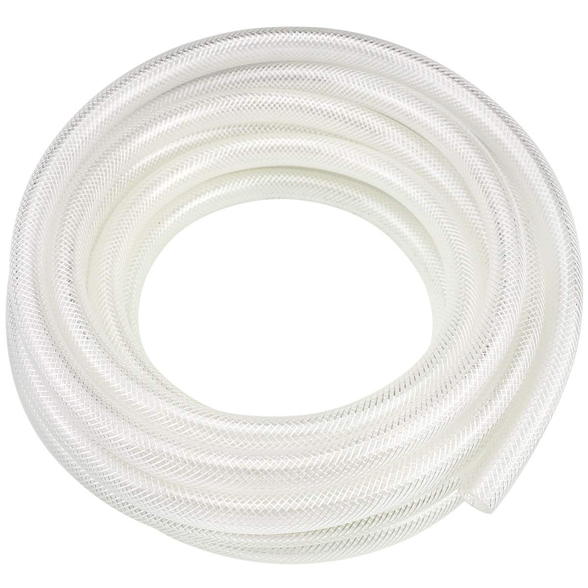 Eastrans front view coiled hose showing full 25ft length and durable braid benefit