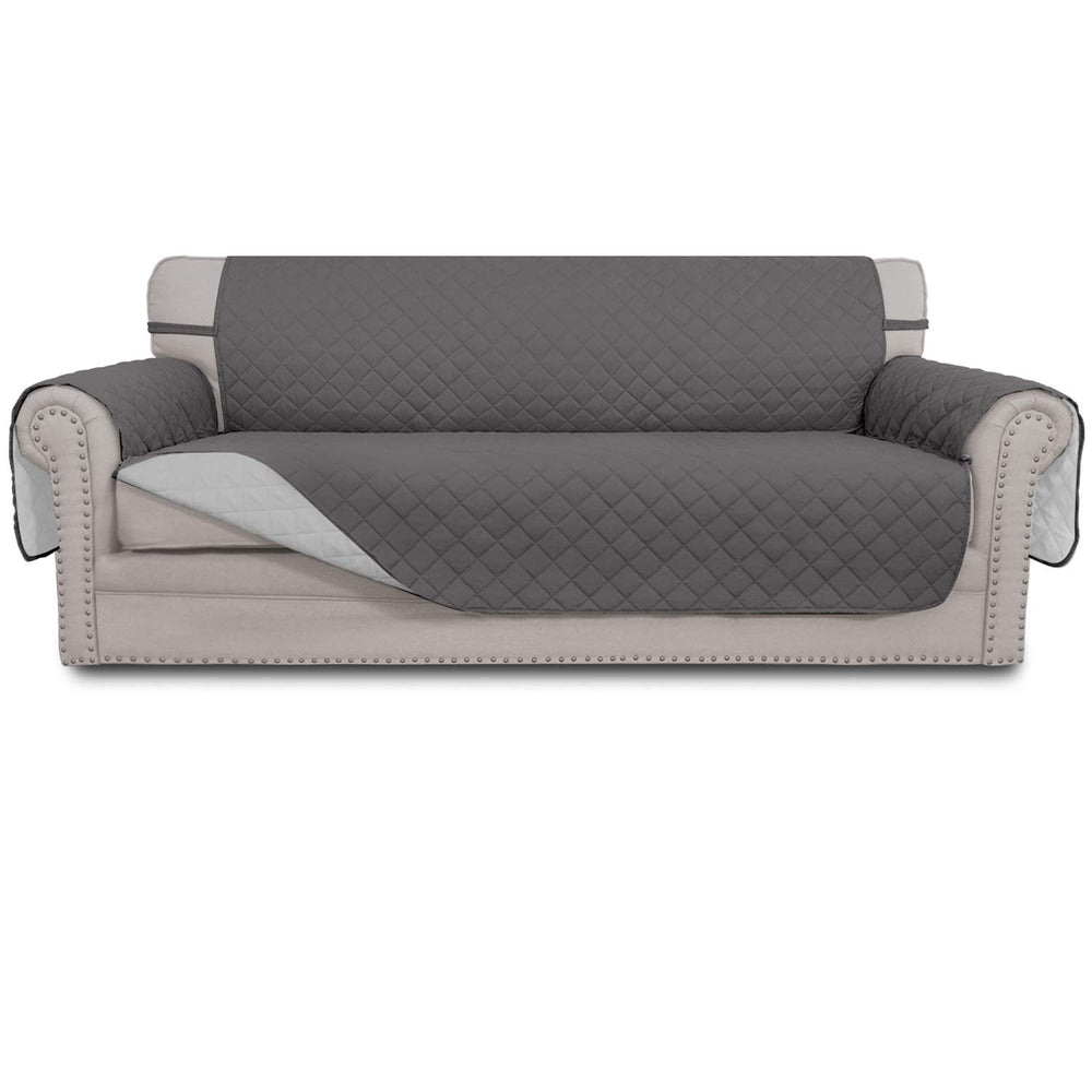 Easy-Going front view on three-cushion sofa showing full gray coverage and protection