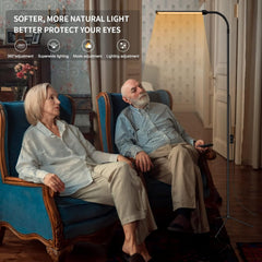 EBEST lamp next to ruler showing three height settings for varied tasks