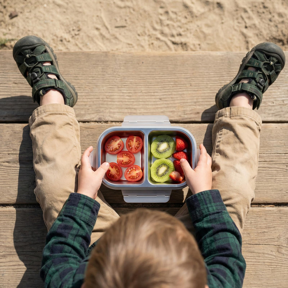 EC-Gaze held in an adult hand for scale, compact dimensions for grab-and-go convenience
