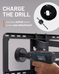 ECHOGEAR grommet holding four HDMI cables to demonstrate roomy capacity