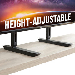 ECHOGEAR TV stand front view showing sturdy frame and modern look, adds stability
