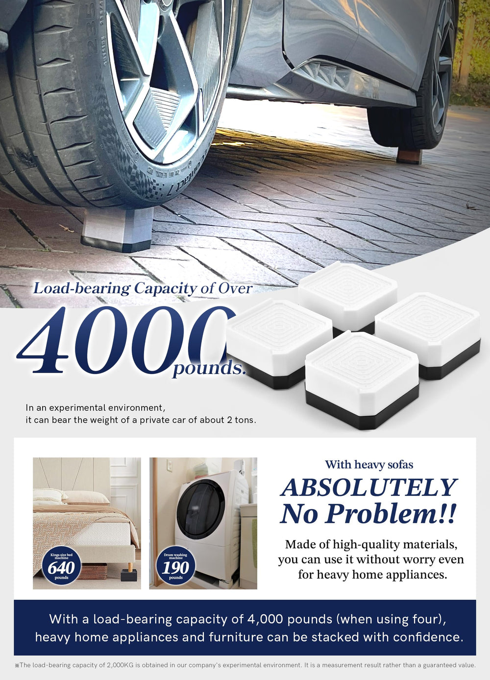 EclatBain risers creating extra under-bed storage space benefit
