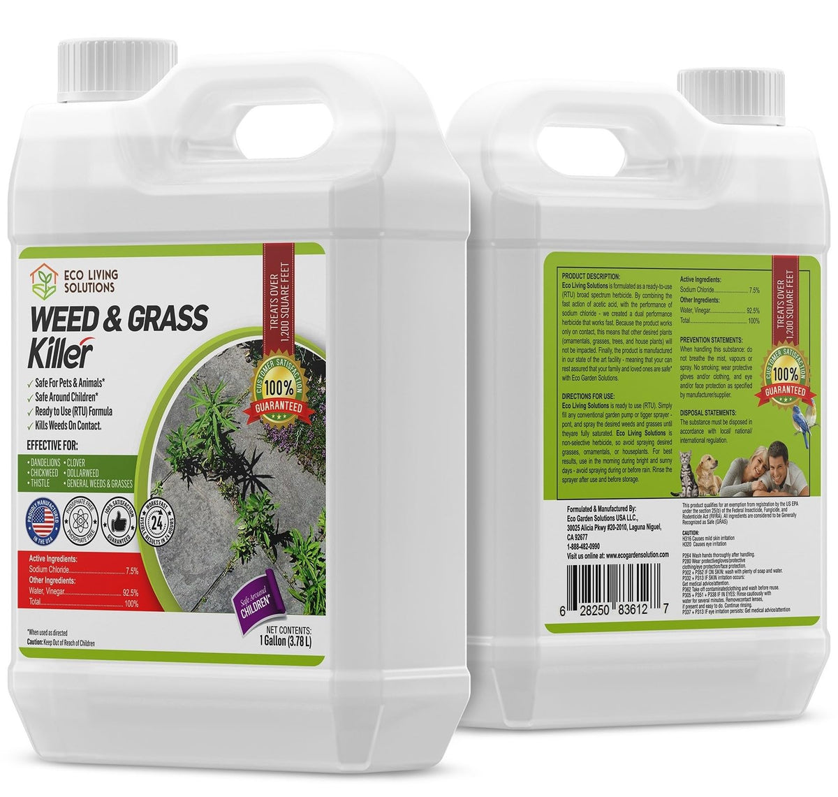 ECO Garden PRO front label on 1 gallon showing product and benefits