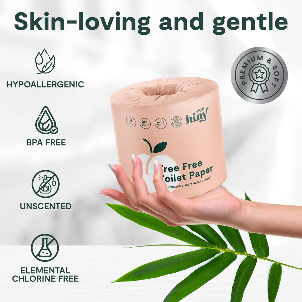 ecoHiny packaging recycled label emphasizing plastic-free packing