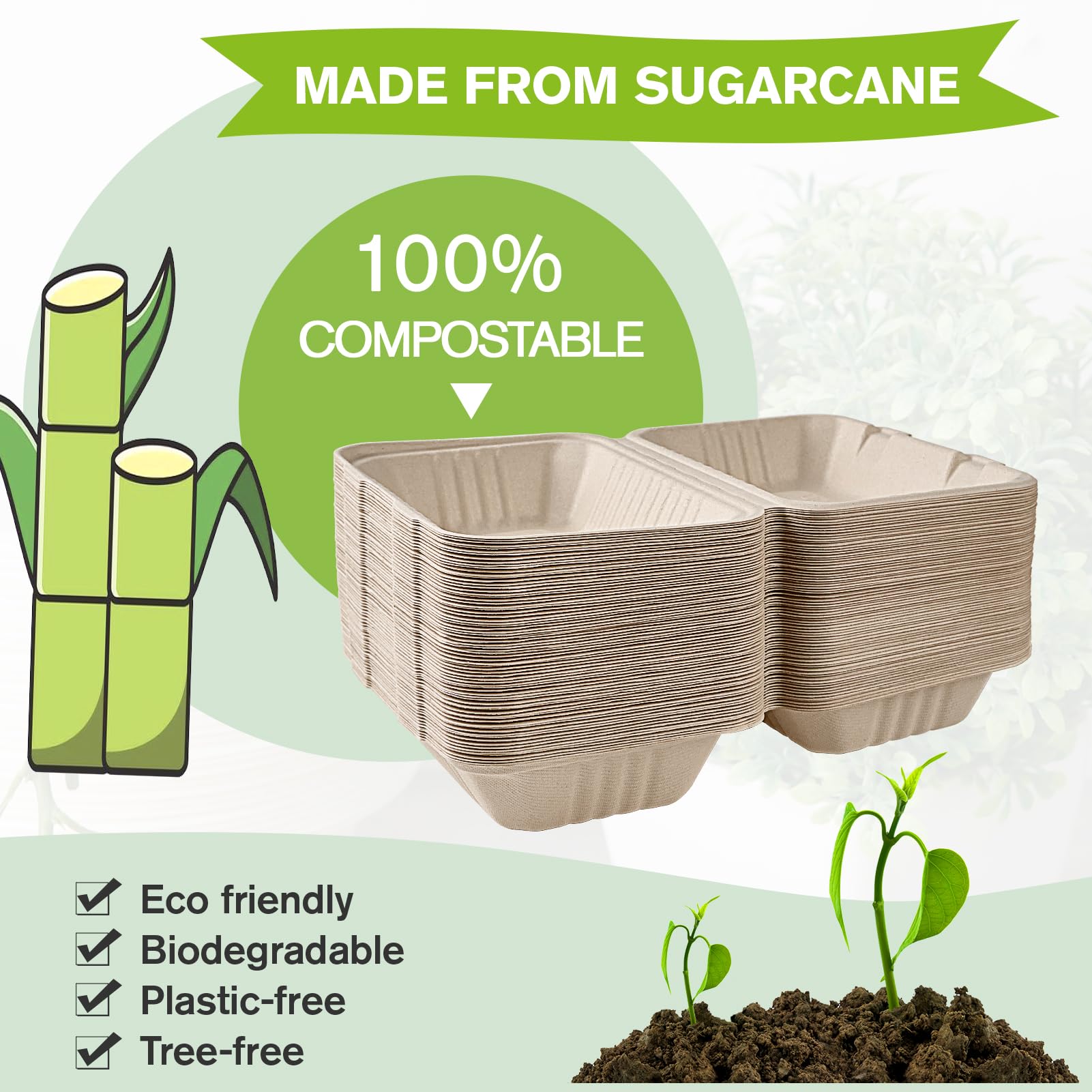 ECOLipak close-up of sugarcane fiber texture showing durable compostable benefit