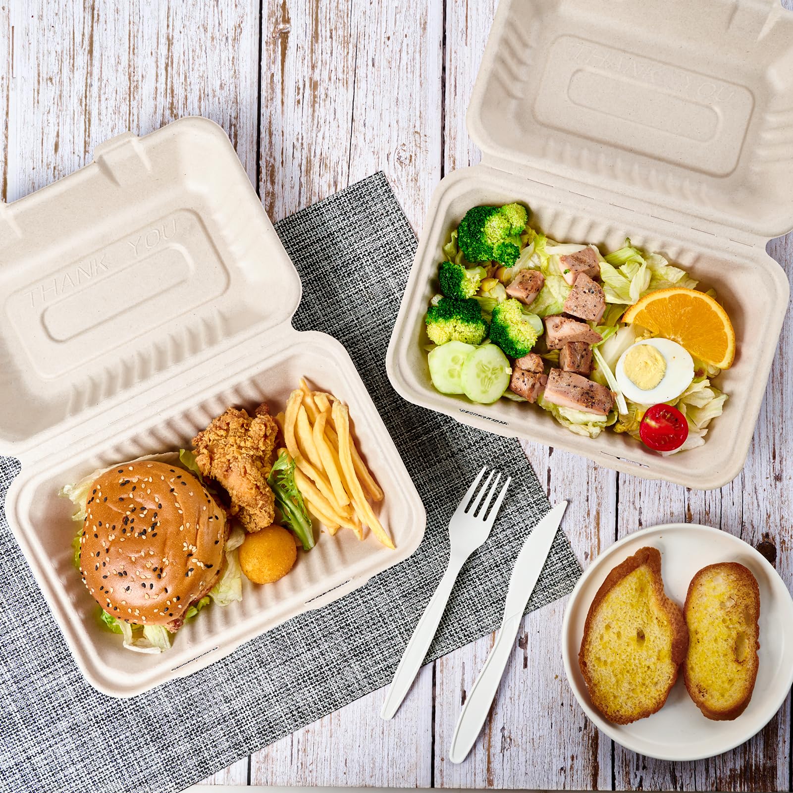 ECOLipak container with sandwich and salad showing practical meal-ready benefit