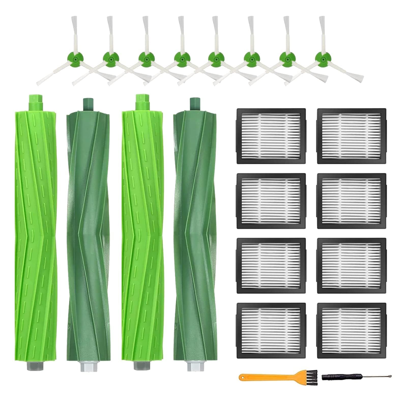 ECOMAID front packaging showing full Roomba accessory kit and included parts benefit