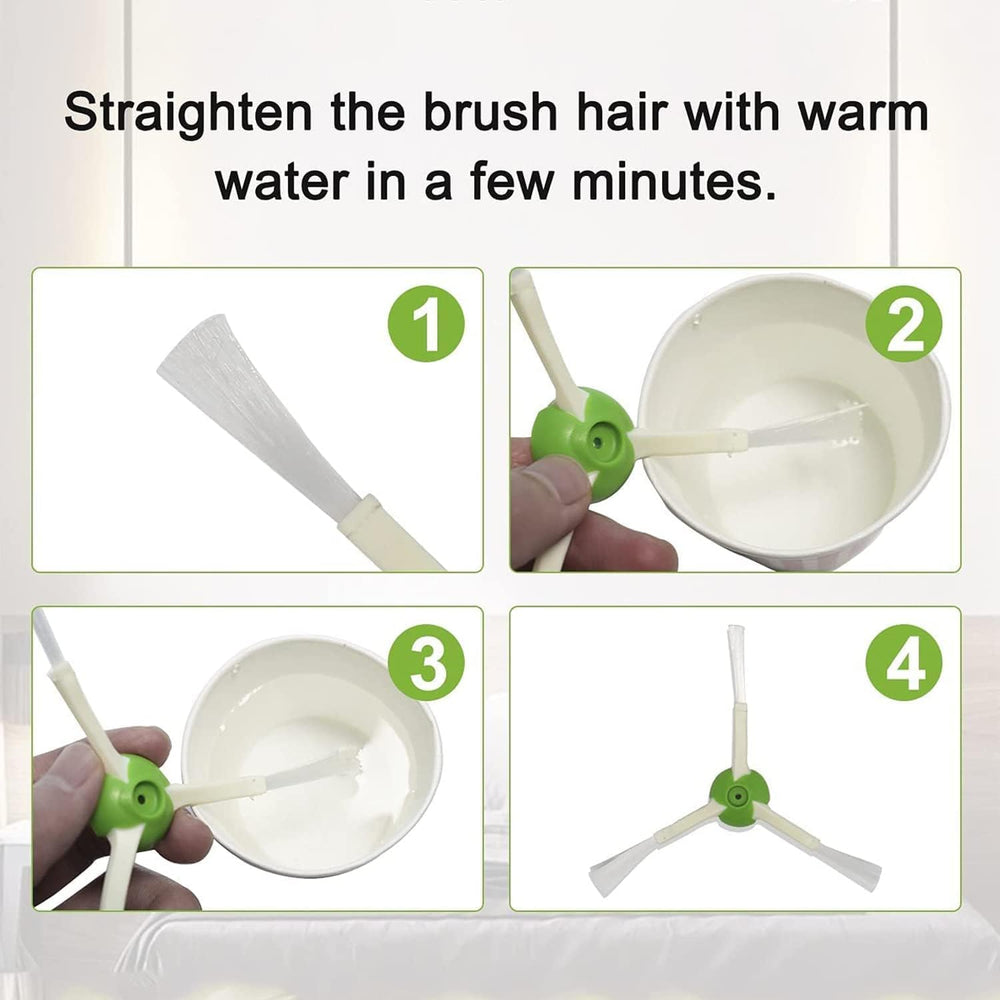 ECOMAID close-up of multi-surface rubber brushes showing hair-resistant design benefit