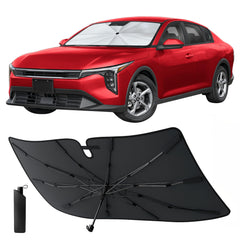 EcoNour front folded sunshade showing compact travel benefit