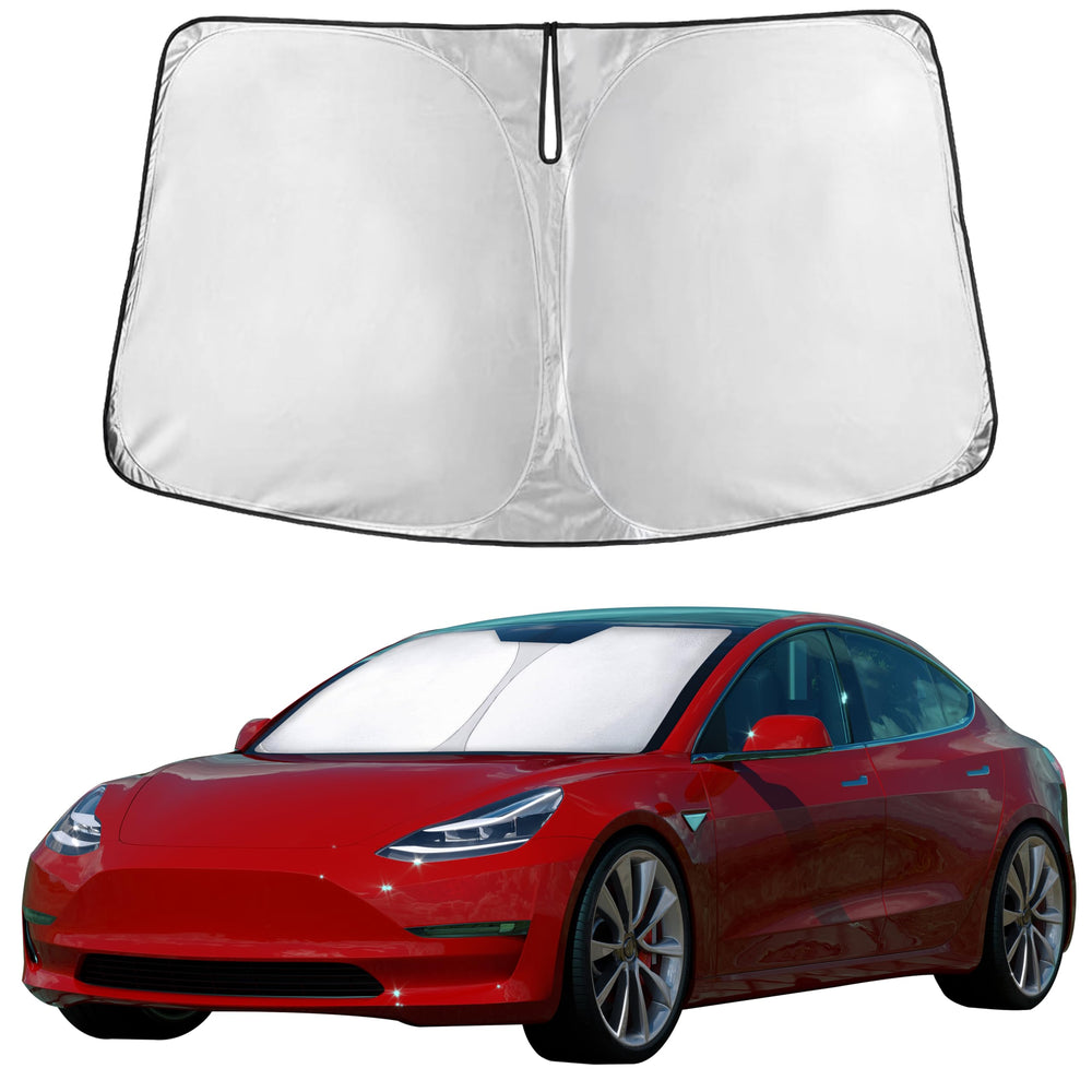 EcoNour front view showing full windshield coverage and neat fit benefit