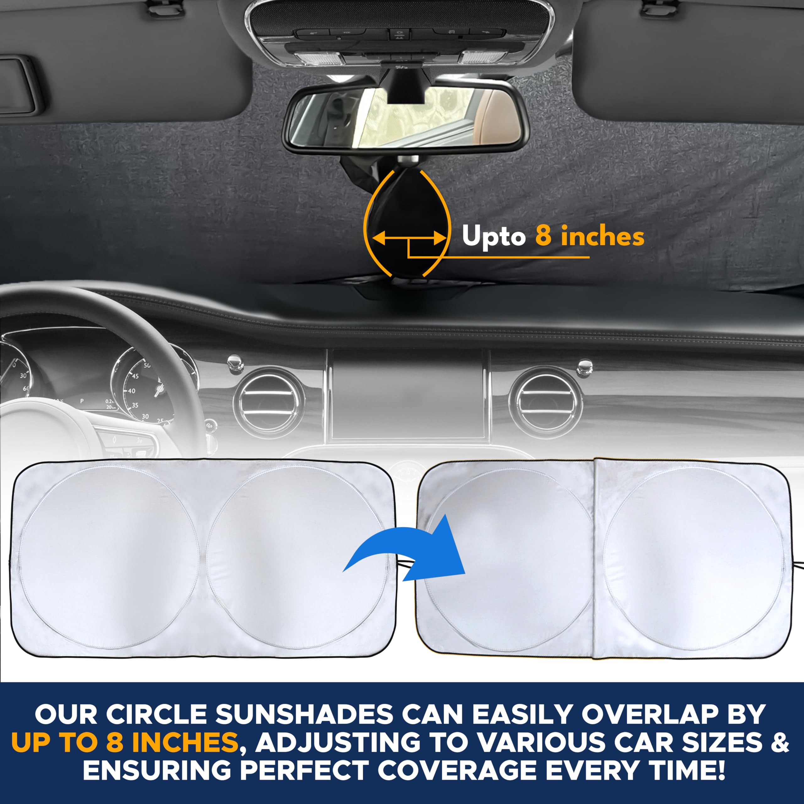 EcoNour installed inside SUV windshield demonstrating reduced cabin sun exposure benefit