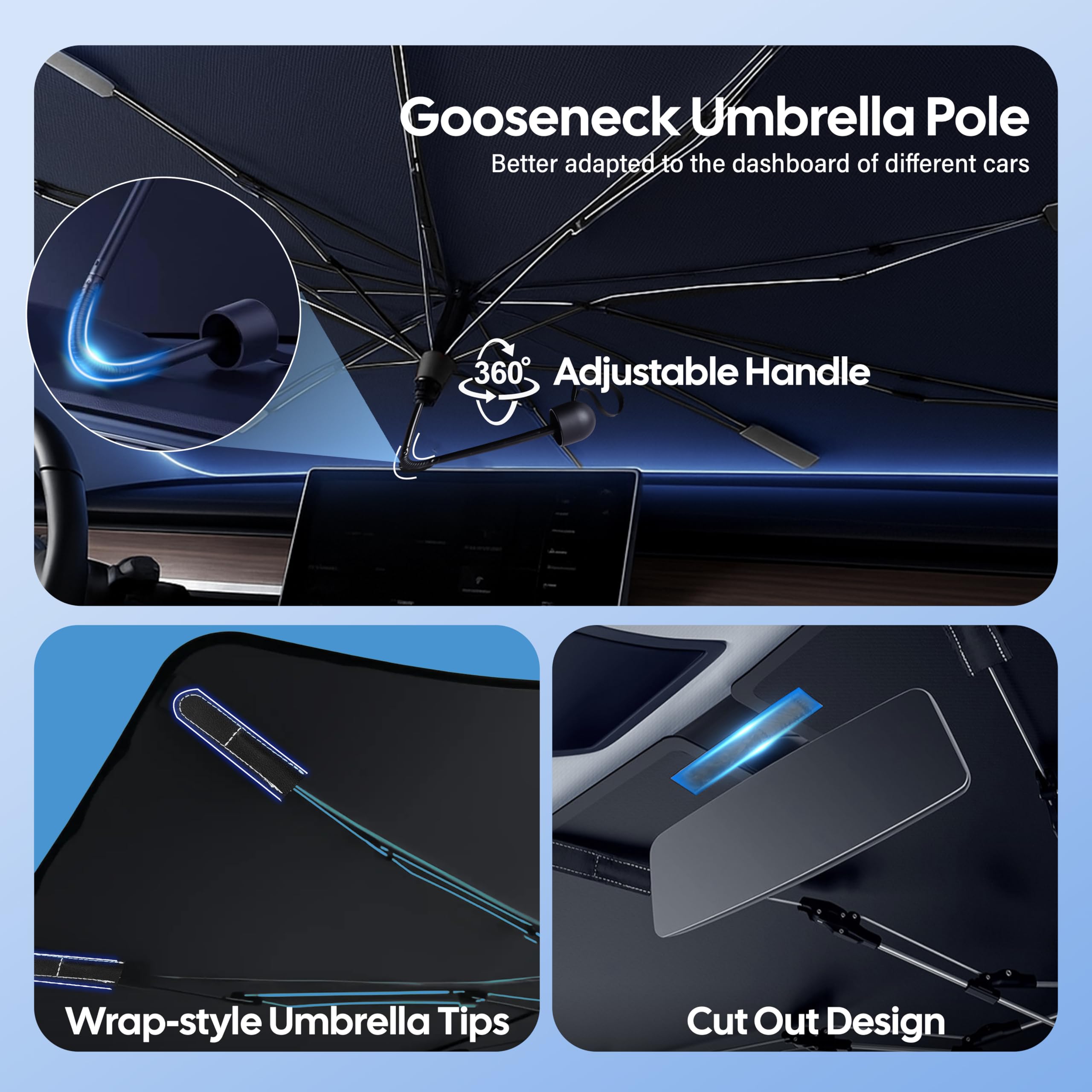 EcoNour side profile showing full windshield coverage benefit