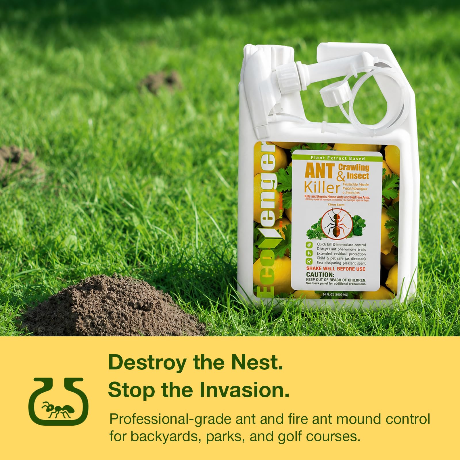 EcoVenger treated baseboard before and after showing reduced ant trails