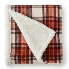 Eddie Bauer folded front plaid showing cozy lodge style and easy decor update