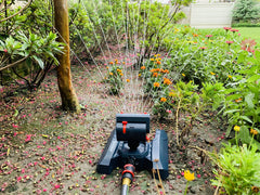 Eden sprinkler installed in garden demonstrating precise watering benefit