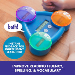 Educational Insights device in hand showing compact size and portability